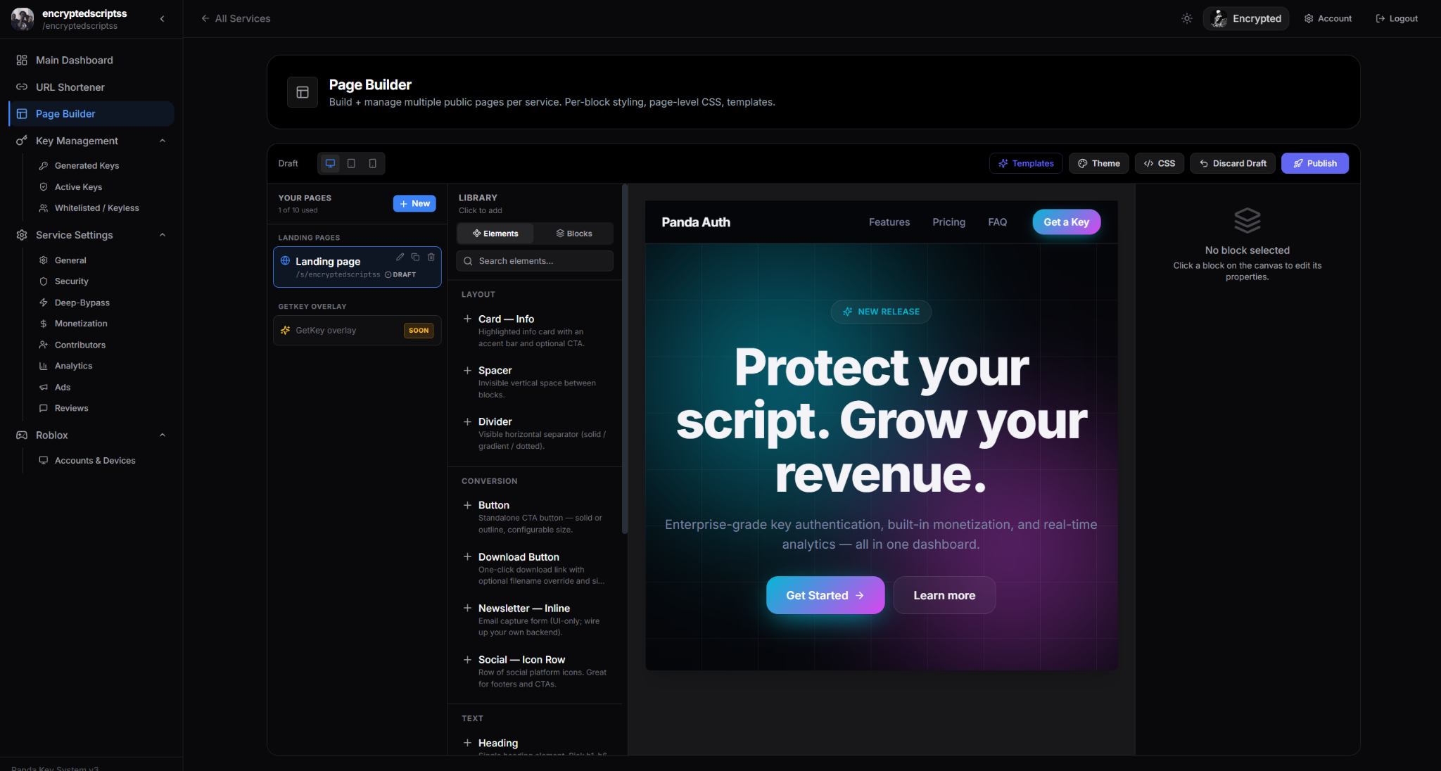 Page Builder editor