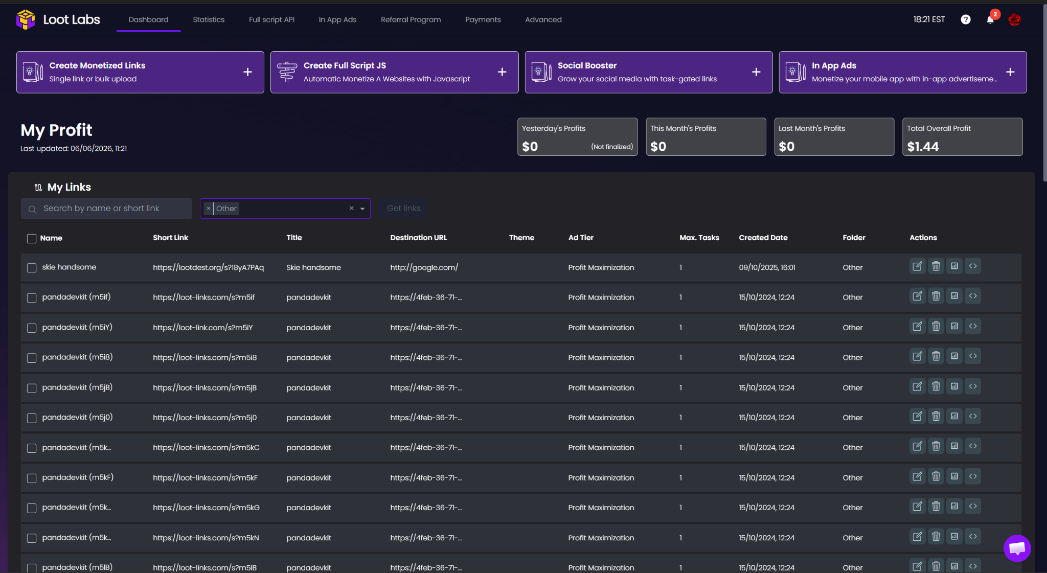 Lootlabs publisher dashboard