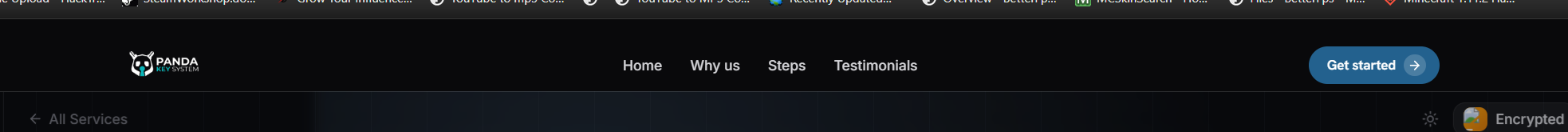 Get Started button in the top-right