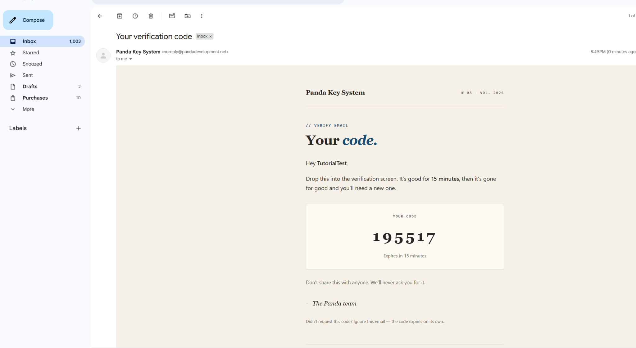 Enter the verification code